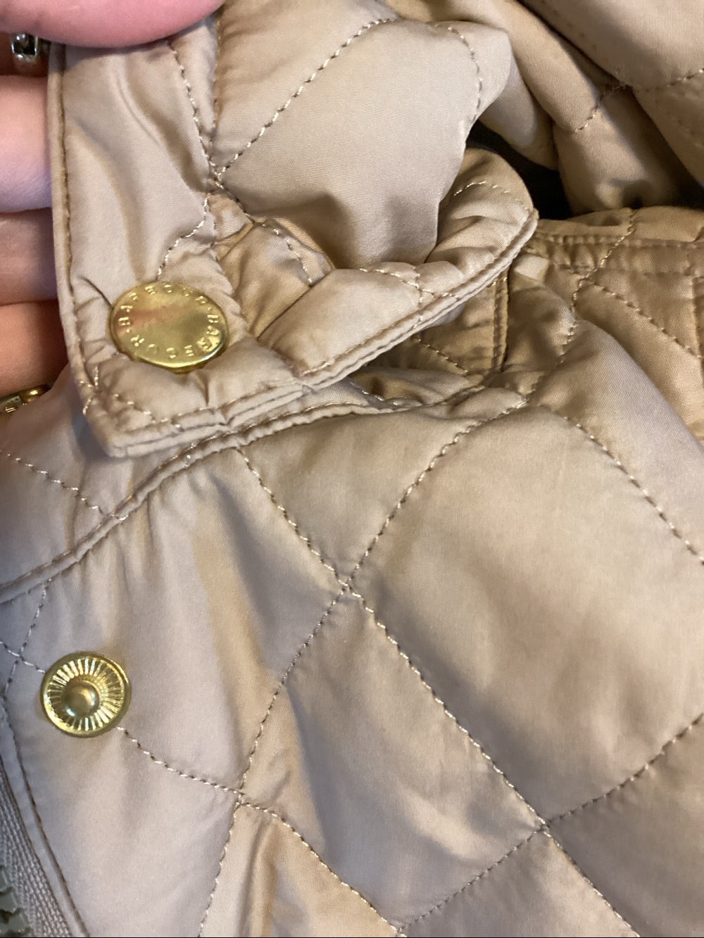 Barbour women’s beige Millfire diamond pattern quilted jacket. Women’s size 14 - Picture 9 of 15